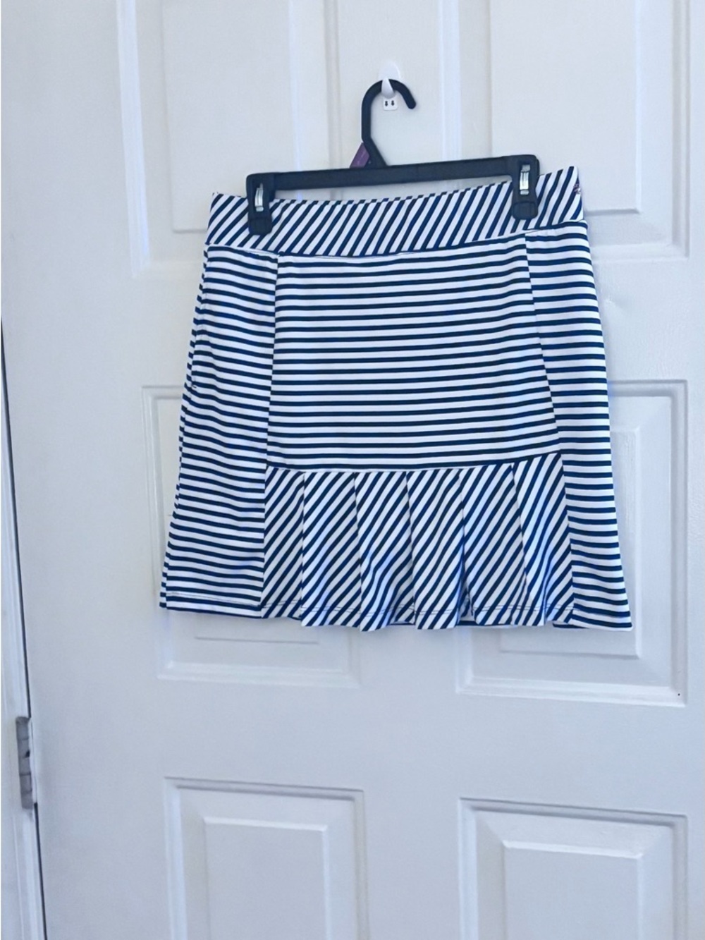 Izod Navy & White Striped Mini Skirt